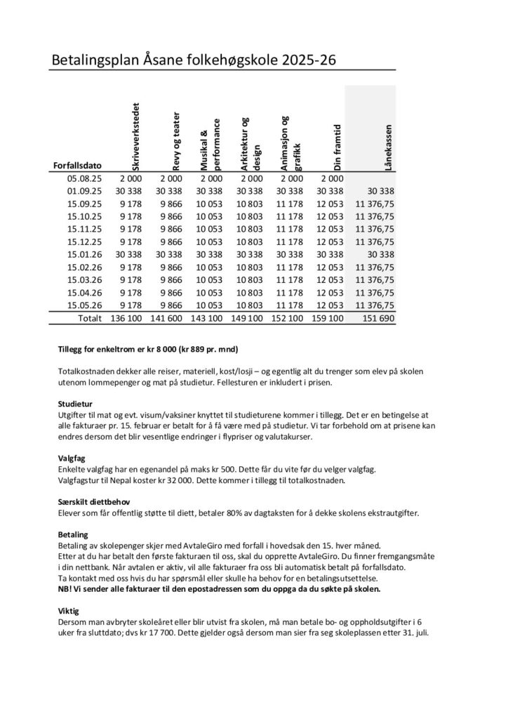 Betalingsplan Afhs 25 26 2 pdf - Åsane Folkehøgskole